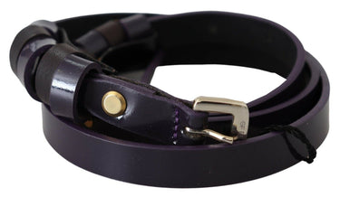 Elegant Violet Leather Fashion Belt
